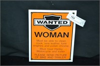 8" x 10" Wanted Woman Porcelain Metal Sign