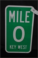 10" x 18" Mile 0 Key West Metal Sign
