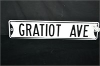 6" x 28" Gratiot Ave Metal Sign