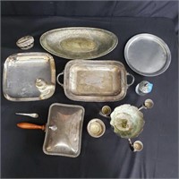 Box of silver plates items