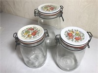Lot of 3 Vintage Spice of Life Canister Hinged Jar