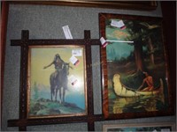 Framed Male Indian Lithographs