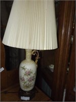 Hand Decorated Porcelain Pitcher Table Lamp W/ Bra