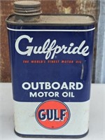 Gulfpride Outboard Motor Oil Can & Oil