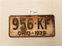 License Plate Ohio 1939