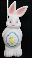 Vntg 21in Easter bunny w/ chick blow mold no cord