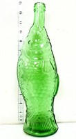 Vintage 1970s green 12in fish wine bottle