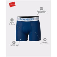 Lg 7pk Hanes Boys X-Temp Stretch Boxer Briefs AZ10