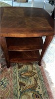 Wooden end table approximately 26” x 26” x 25.5”