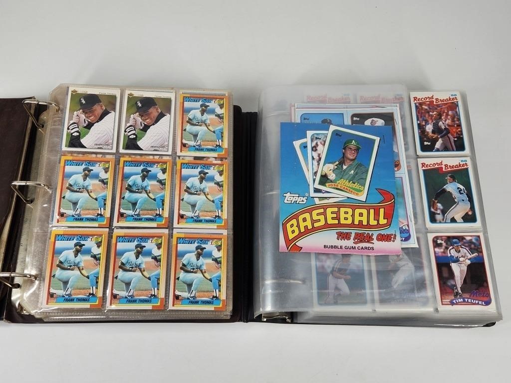 2) BINDERS FULL MOSTLY VINTAGE BASEBALL CARDS