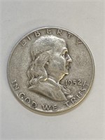 1952 D Franklin Silver Half Dollar