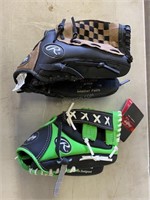 2 NWT Rawlings L/H Baseball Gloves