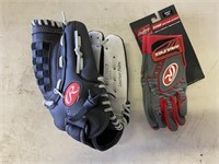 NWT Baseball Glove & Batting Gloves