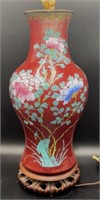 Chinese Copper Red Celadon Vase Lamp