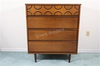 Mid Century Modern Bassett Highboy Walnut Dresser