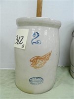 Red Wing 2 Gal. Churn w/ Homemade Wooden Lid &