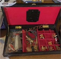 Men's jewelry box with jewelry and trinkets