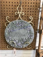 Welcome sign in wire frame, 12" wide