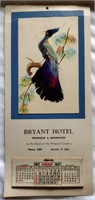 Orig. 1947 Bryant Hotel S. Dakota Calendar