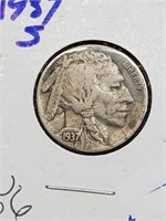 High Grade 1937-S Buffalo Nickel