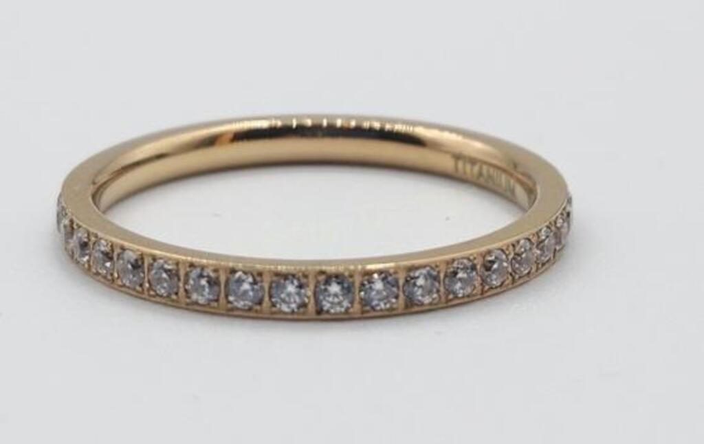Gold-pl .80ct White Sapphire Eternity Ring