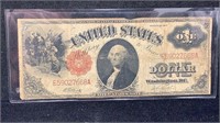 Currency: 1917 $1 Large Red Seal Treasury Note
