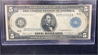 Currency: 1914 Large $5 Lincoln Federal Reserve
