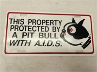 Pit Bull Metal License Plate