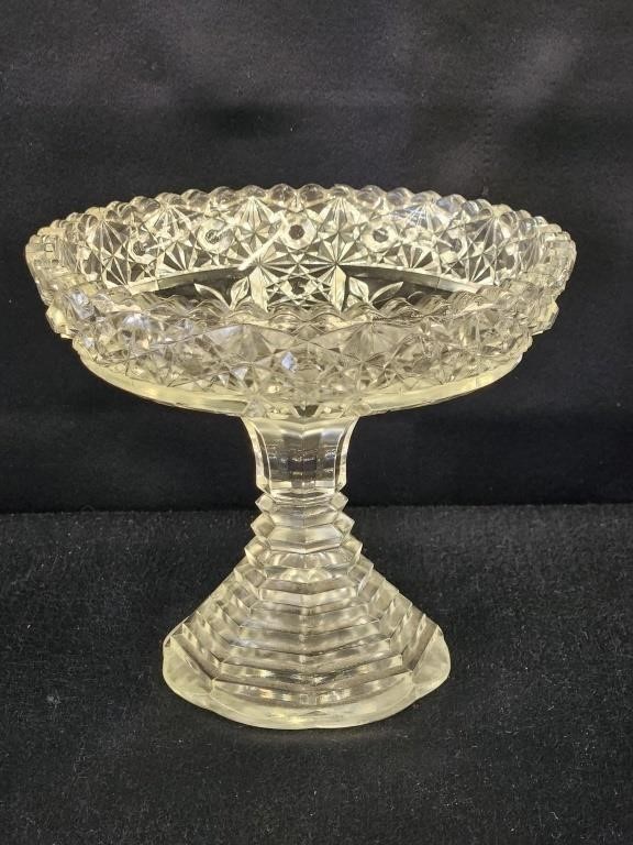 VINTAGE CUT GLASS COMPOTE