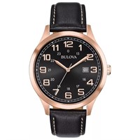 Bulova Men's Quartz Rose Gold Calendar Watch 42mm