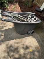 Lawn cart and water hose