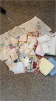 Vintage handkerchiefs and baby blanket