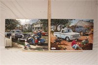 2 Vintage Auto Puzzle / Pics