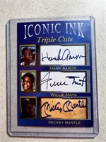ICONIC INK HANK AARON WILLIE MAYS MICKEY MANTLE