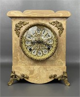 Marblelized Bakelite Mantel Clock