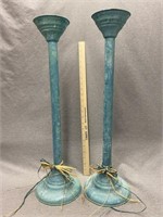 Painted Brass Candle Sticks 24"