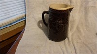 Antique Brown Salt Glazed Stoneware Pitcher