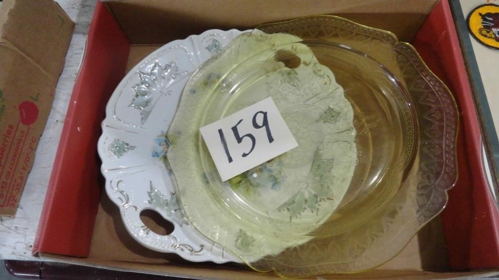 Yellow Depression Glass Plate Lot