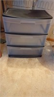 STERLITE 3 DRAWER STORAGE UNIT ON WHEELS