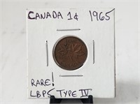 1965 Canada Cent Pointed 5 Variety