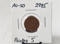 1985 Pointed 5 Canada Cent Variety