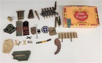 Assortment of Military Badges, Pins, Ammo & More