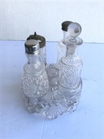 Vintage Pressed Glass Castor Set