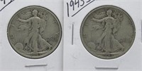 1943 and 1943-S Walking Liberty Half Dollars.