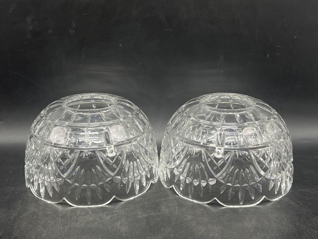 Pair of Crystal Glass Fairy Lamp Shades 7 1/4"