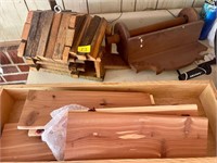 Handmade log cabin birdhouse wood shelf cedar draw