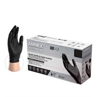 AMMEX Black Nitrile Disposable Exam Gloves, 3