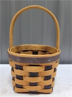 1987 Longaberger hand woven basket with handle