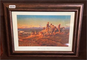 'Men of the Open Range' by CM Russell Framed Print