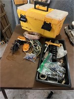 Yellow Plastic Tool Box & Contents